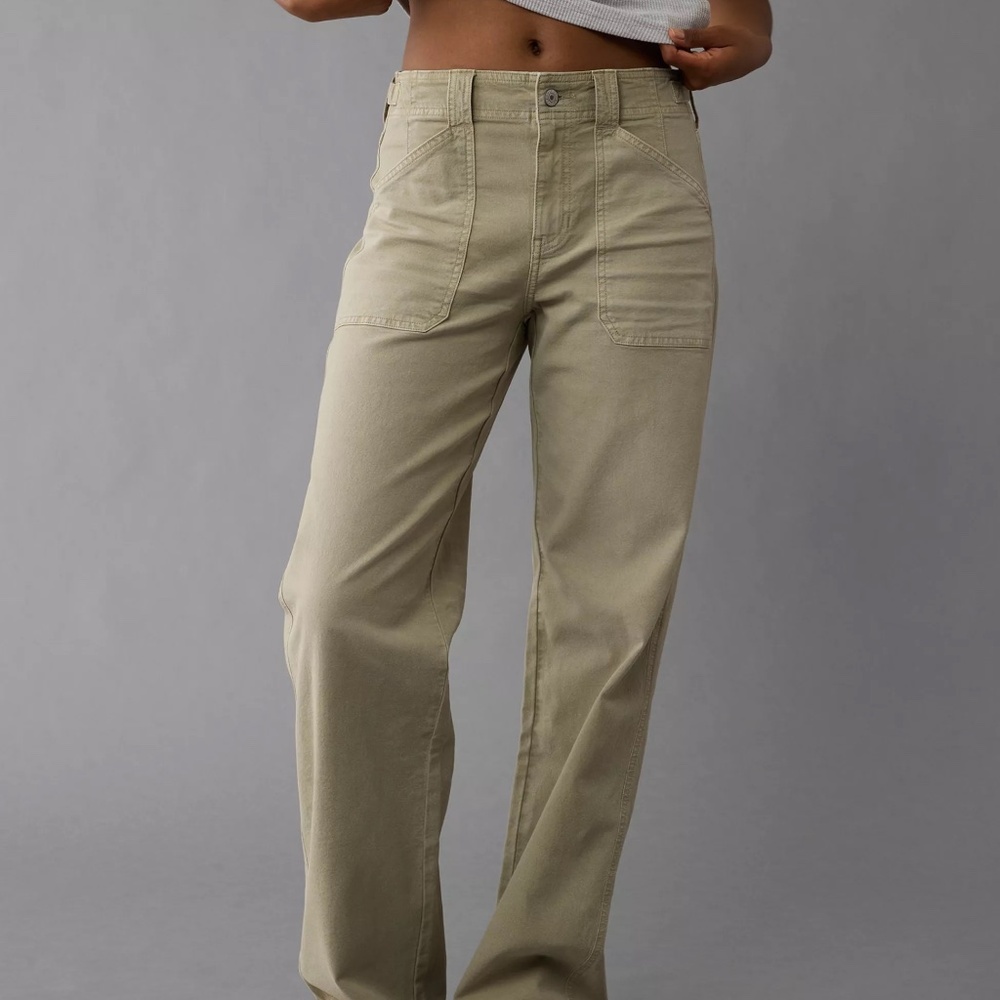 AE Stretch High-Waisted Stovepipe Pant - Olive Green